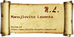 Manojlovits Levente névjegykártya